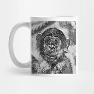 AnimalArtBW Chimpanzee 002 Mug